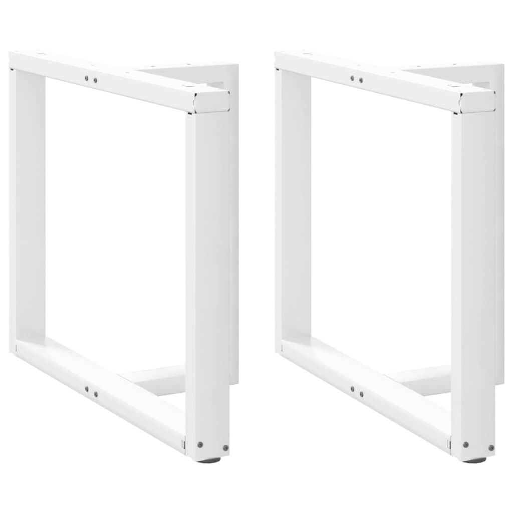vidaXL Esstischbeine T-Form 2 Stk. Weiß 90x35x(72-73) cm Stahl
