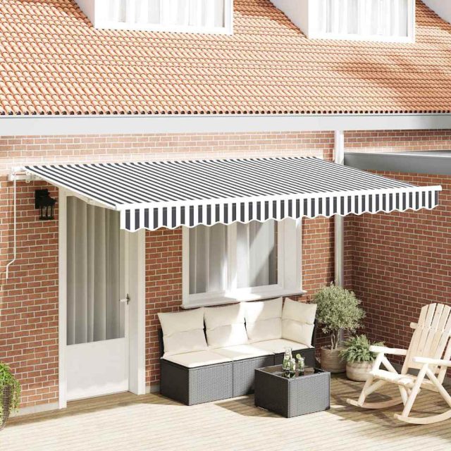 vidaXL Einziehbare Markise Anthrazit 400 x 200 cm Stoff
