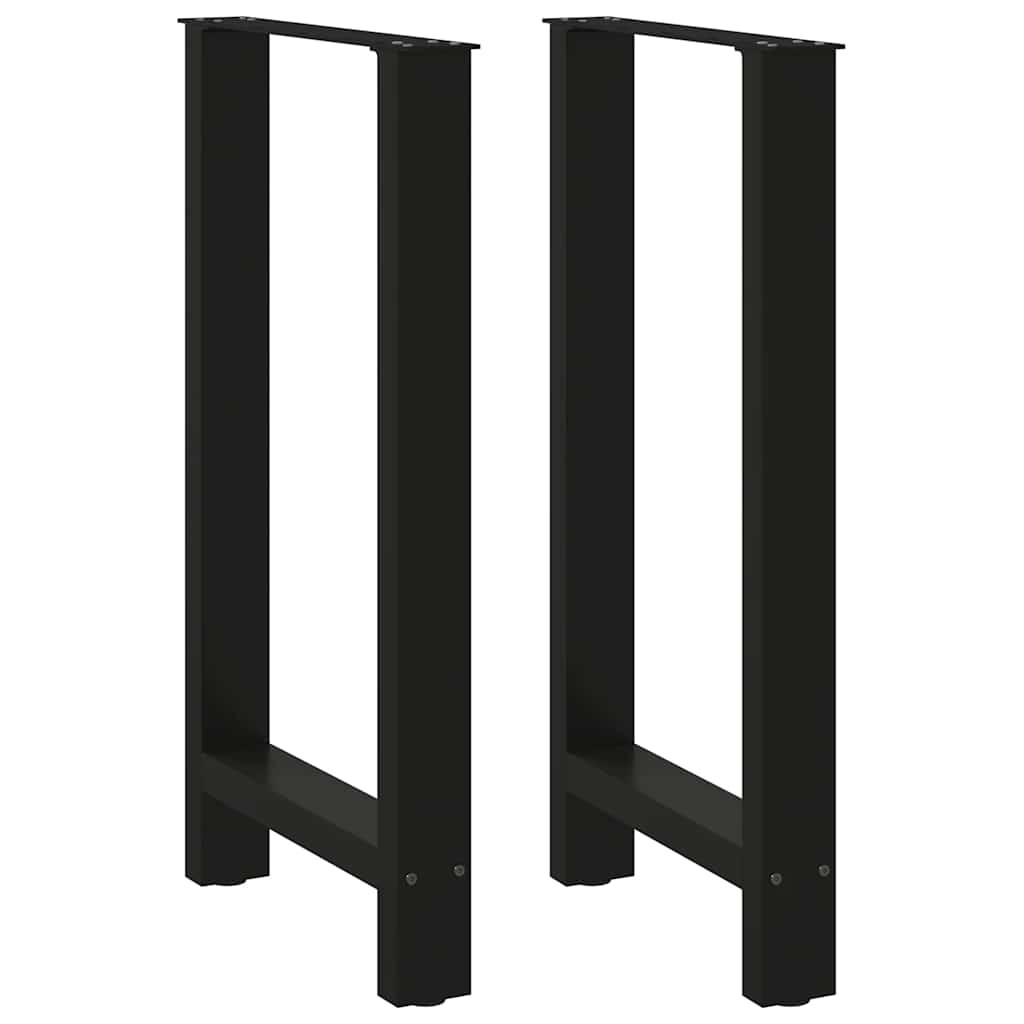 vidaXL Bartischbeine Schwarz 2 Stk. 50x(90-91) cm Stahl