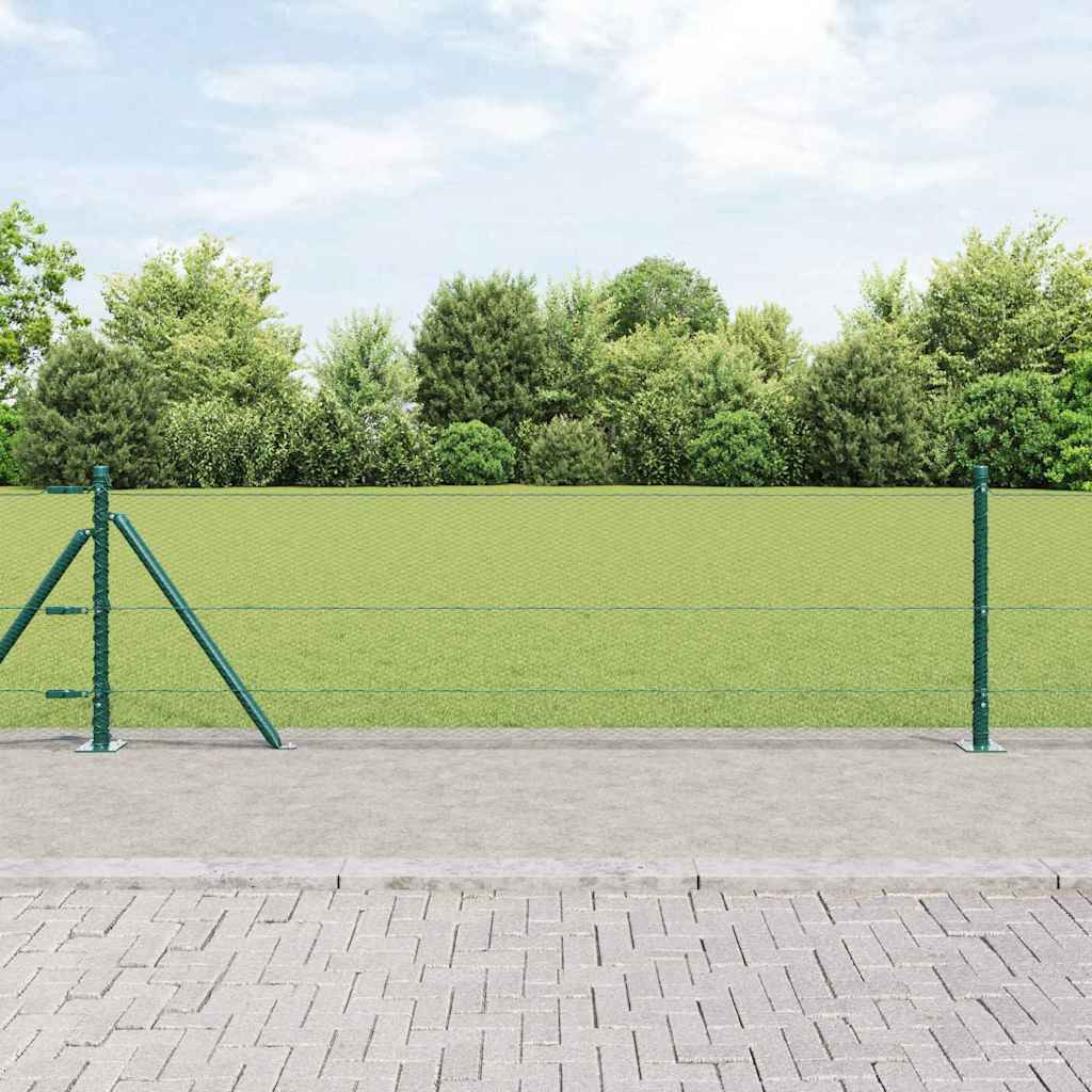 vidaXL Sechseckzaun mit Betonsockel 100 x 0,6 m Grün Netz