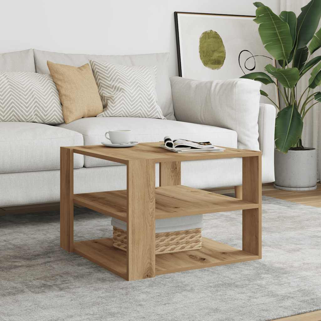 vidaXL Couchtisch Artisan-Eiche 58x58x40 cm Holzwerkstoff