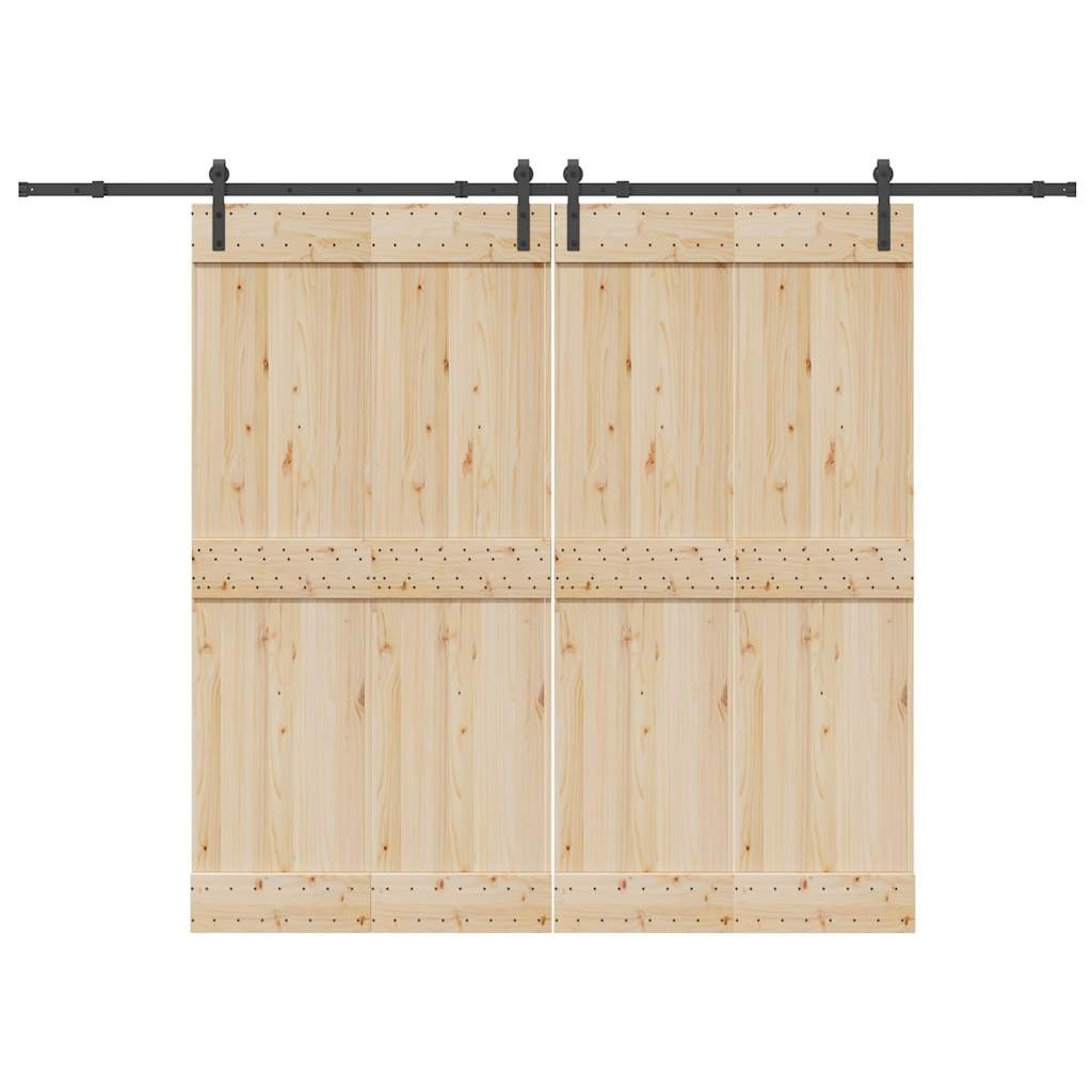 vidaXL Schiebetürbeschlag-Set 305 cm Stahl Schwarz