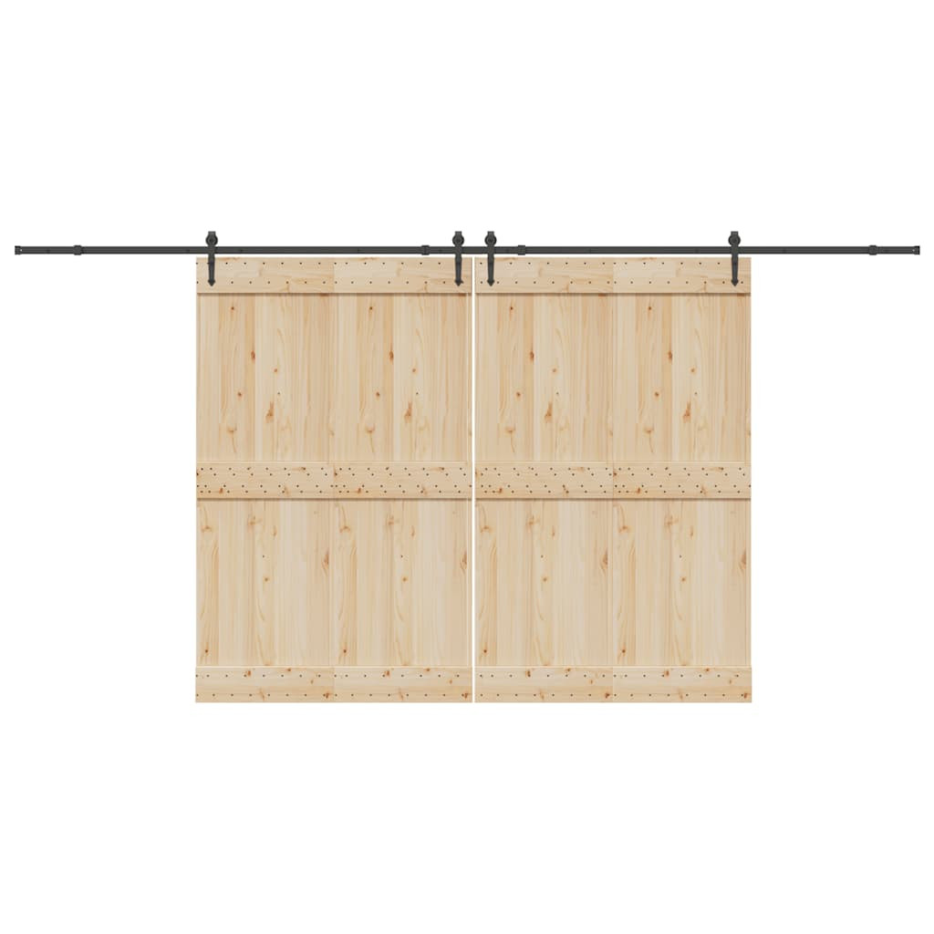 vidaXL Schiebetürbeschlag-Set 427 cm Stahl Schwarz