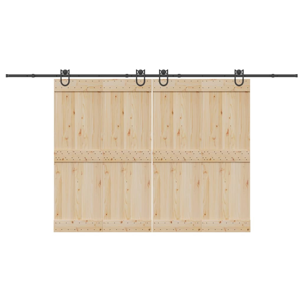 vidaXL Schiebetürbeschlag-Set 400 cm Stahl Schwarz