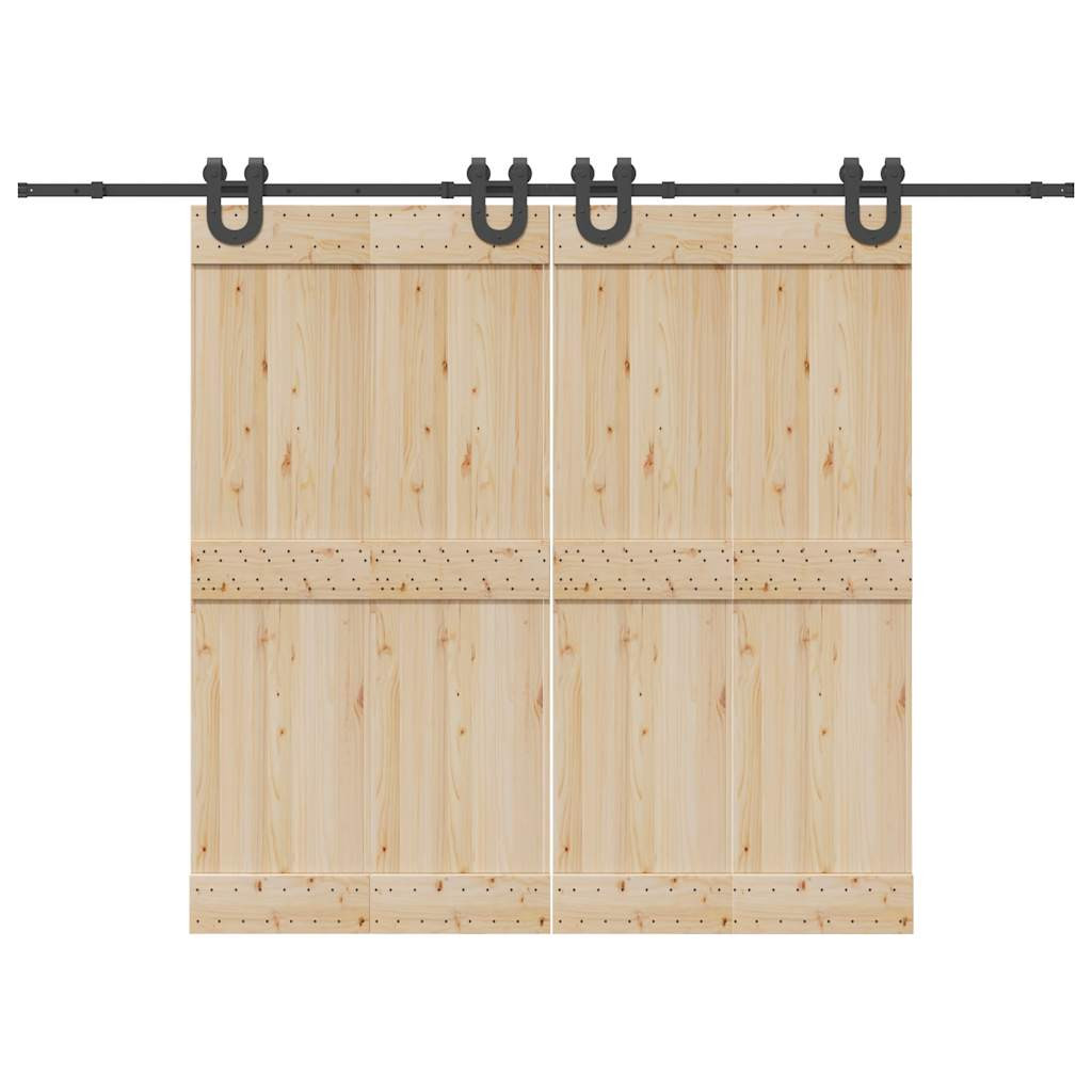 vidaXL Schiebetürbeschlag-Set 366 cm Stahl Schwarz