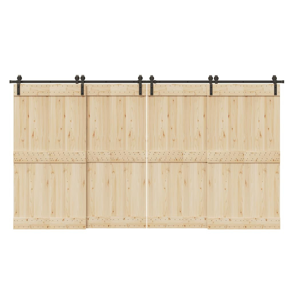 vidaXL Schiebetürbeschlag-Set 400 cm Stahl Schwarz