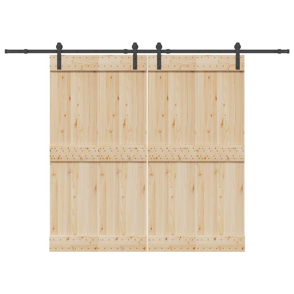 vidaXL Schiebetürbeschlag-Set 427 cm Stahl Schwarz