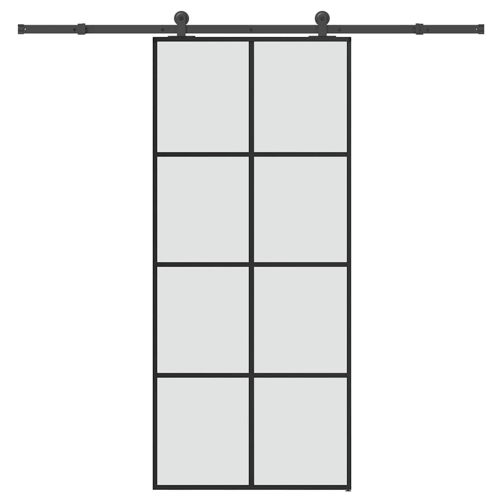 vidaXL Schiebetür mit Beschlag 90x205 cm ESG-Glas & Aluminium