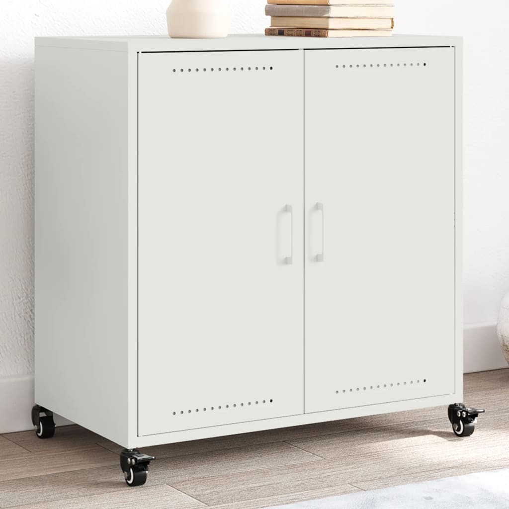 vidaXL Sideboard Weiß 68x39x72 cm Stahl