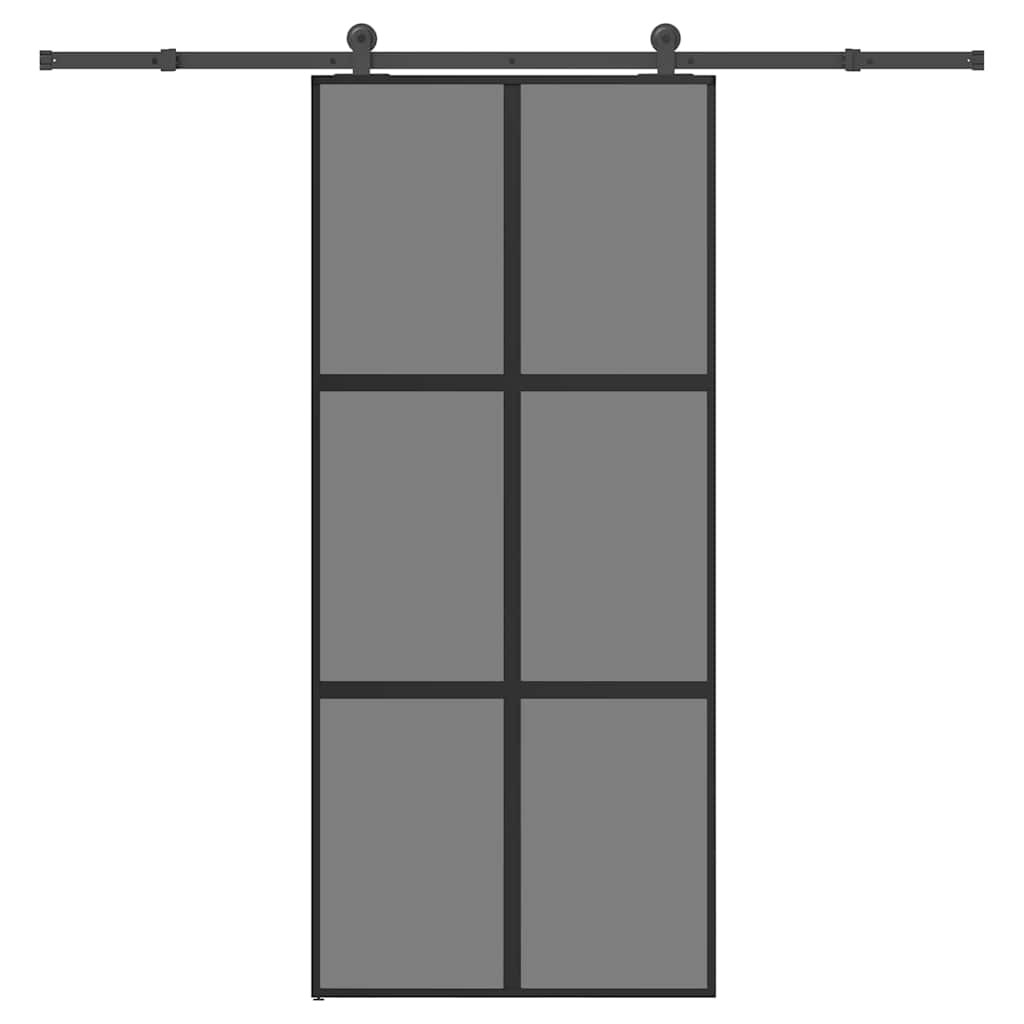 vidaXL Schiebetür mit Beschlag 90x205 cm Hartglas & Aluminium