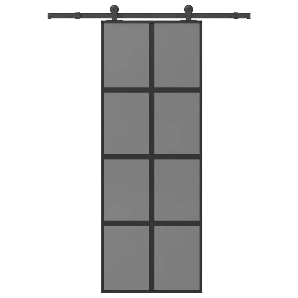 vidaXL Schiebetür mit Beschlag 76x205 cm Hartglas & Aluminium