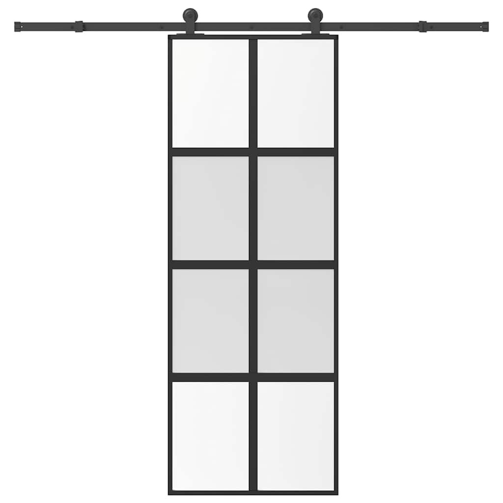 vidaXL Schiebetür mit Beschlag 76x205 cm Hartglas & Aluminium