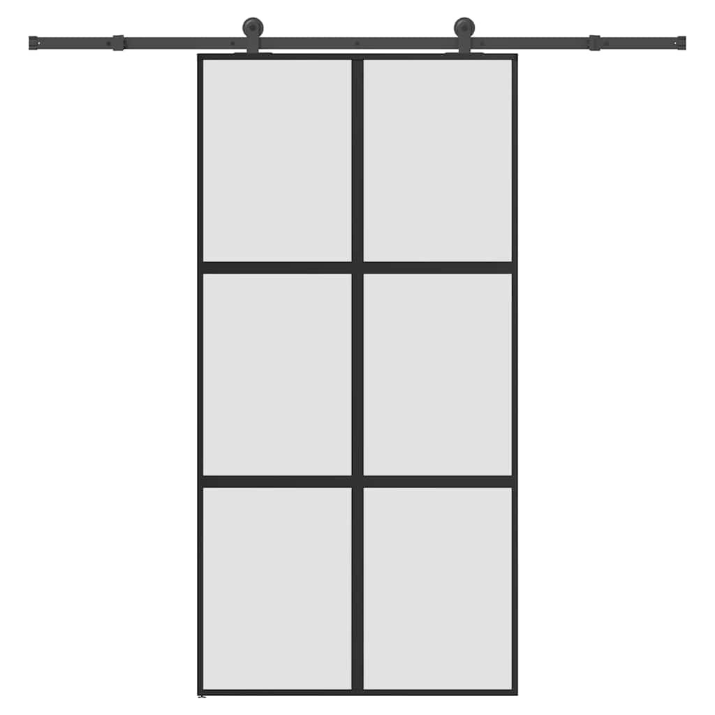 vidaXL Schiebetür mit Beschlag 102,5x205 cm Hartglas & Aluminium