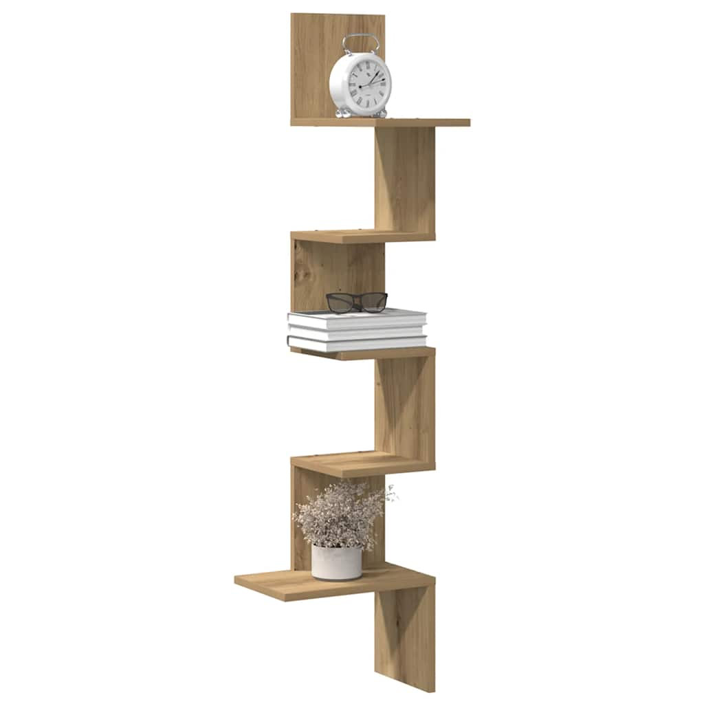 vidaXL Wand-Eckregal Artisan-Eiche 32x32x127,5 cm Holzwerkstoff