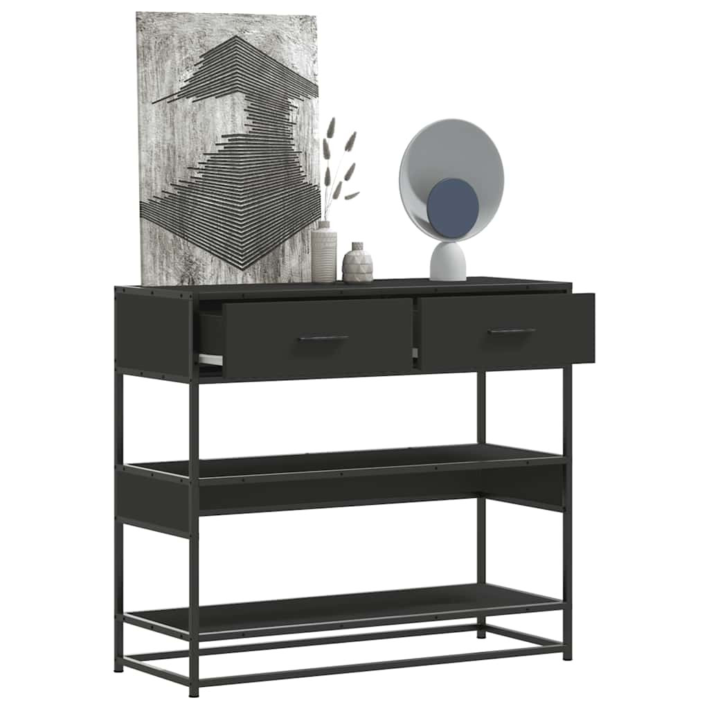 vidaXL Konsolentisch Schwarz 90x35x80 cm Holzwerkstoff