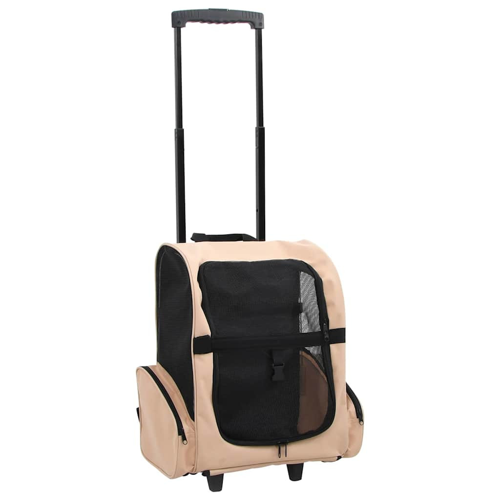 vidaXL Trolley für Haustiere 3-in-1 Faltbar Sandfarben