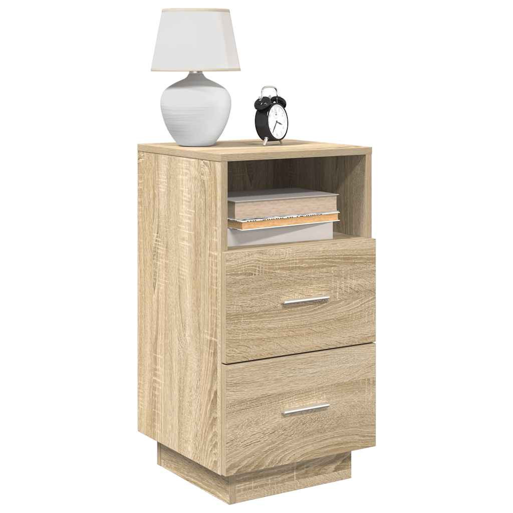 vidaXL Nachttische 2 Stk. mit 2 Schubladen Sonoma-Eiche 36x36x68 cm