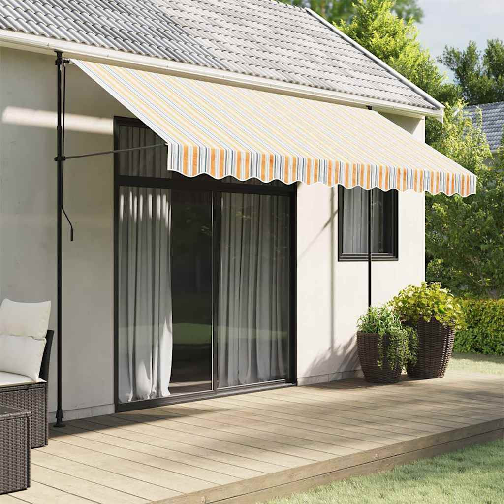vidaXL Ersatzstoff für Markise Orange und Blau 3,5x2,5 m Polyester