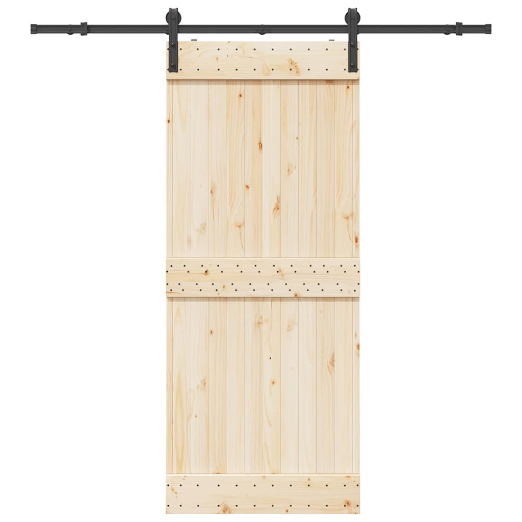 vidaXL Schiebetürbeschlag-Set 200 cm Stahl Schwarz