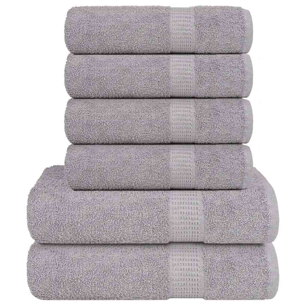 vidaXL 6-tlg. Handtuch-Set FROGN Grau 360 g/m²