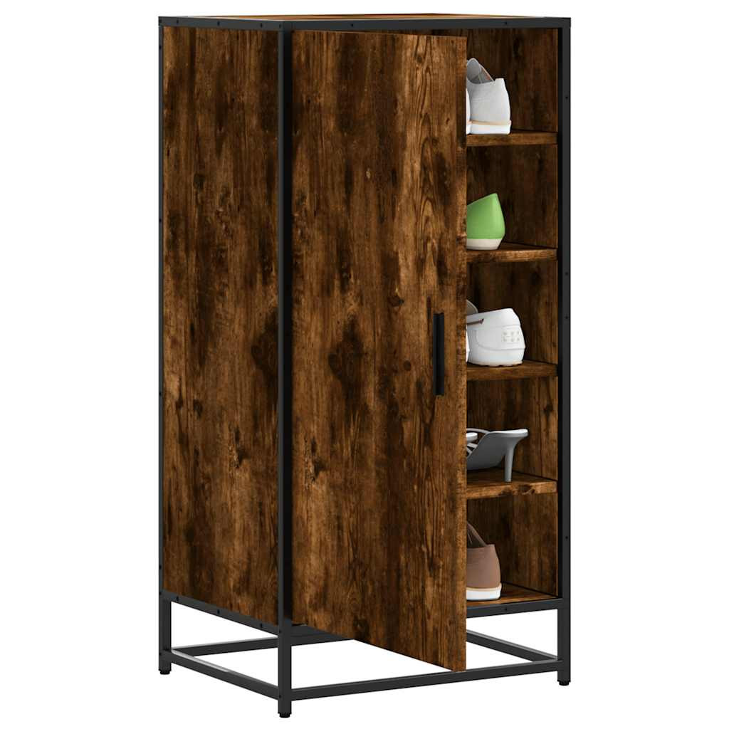 vidaXL Schuhregal Räuchereiche 48x38x97,5 cm Holzwerkstoff