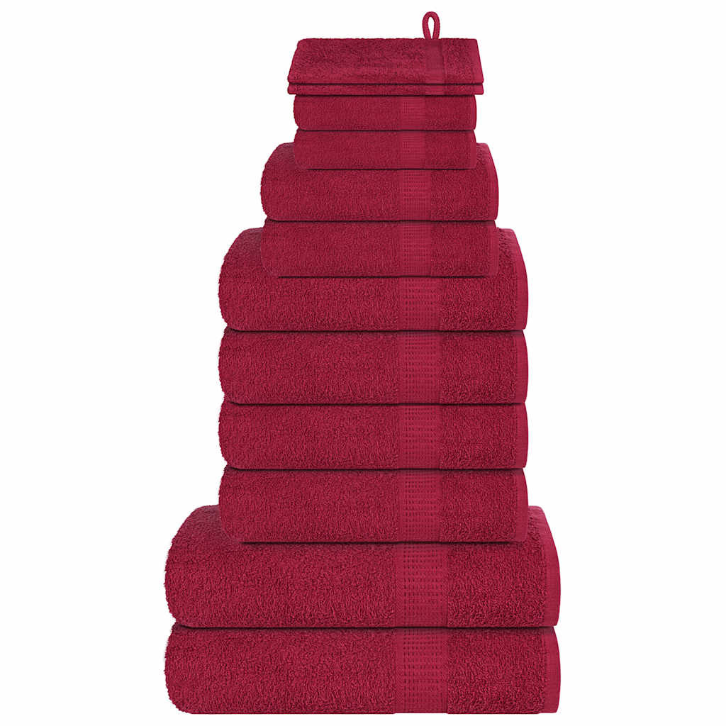 vidaXL 12-tlg. Handtuch-Set FROGN Bordeaux 360 g/m²