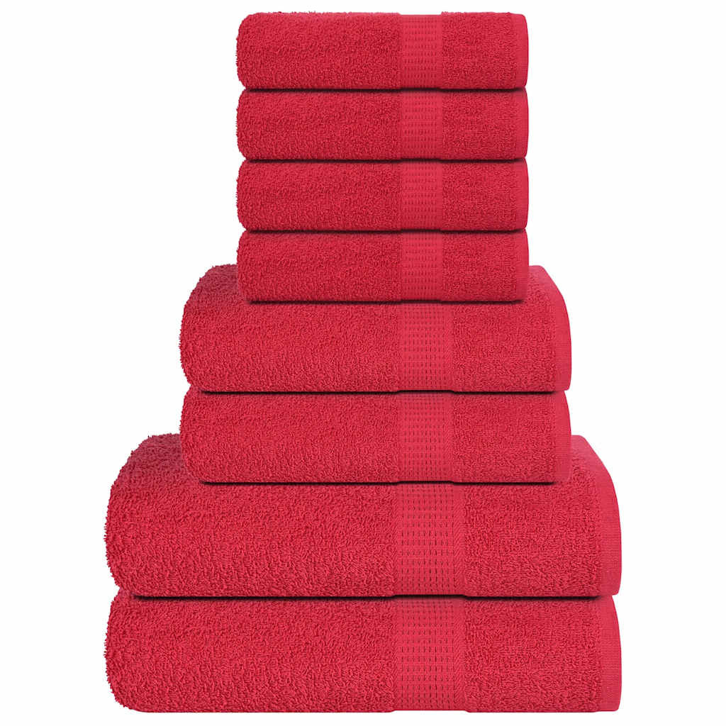vidaXL 8-tlg. Handtuch-Set FROGN Rot 360 g/m²