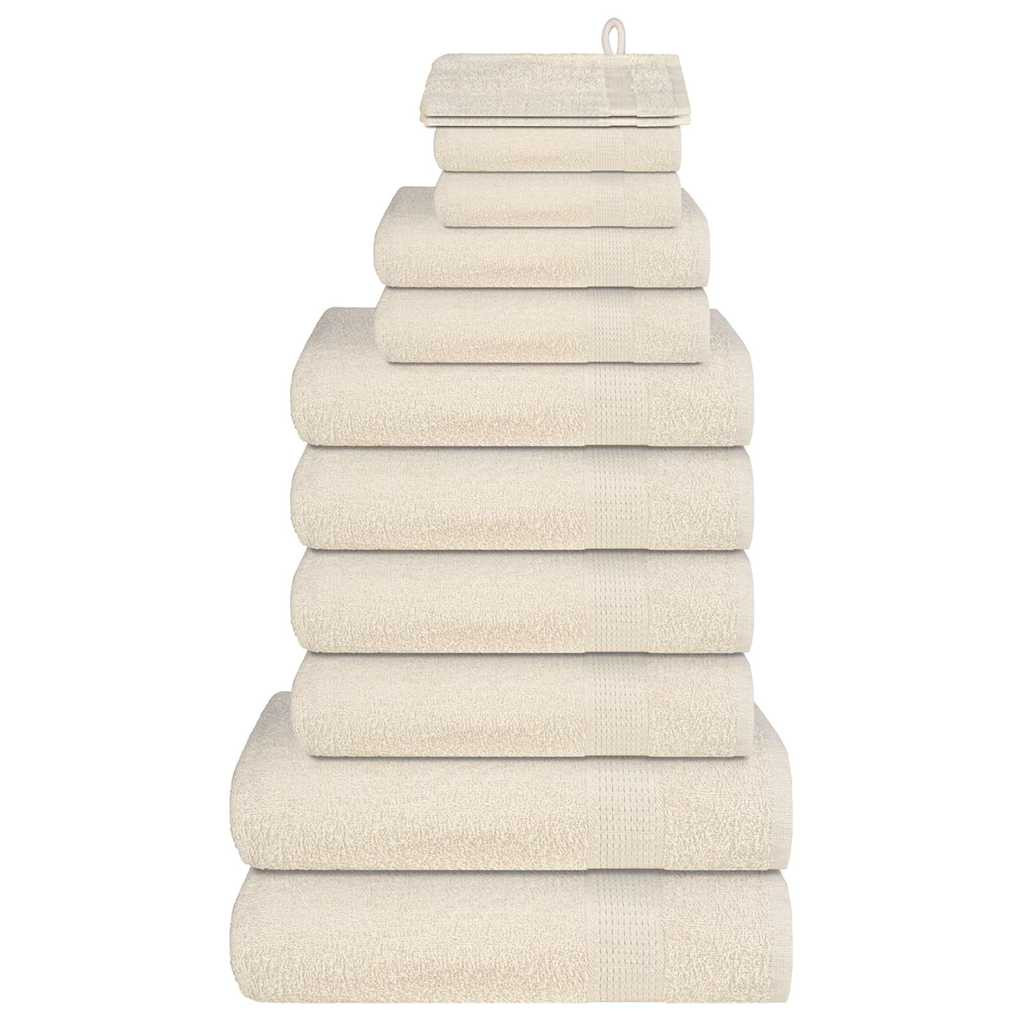 vidaXL 12-tlg. Handtuch-Set FROGN Creme 360 g/m²