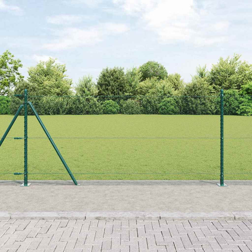 vidaXL Sechseckzaun mit Betonsockel 100 x 0,8 m Grün Netz