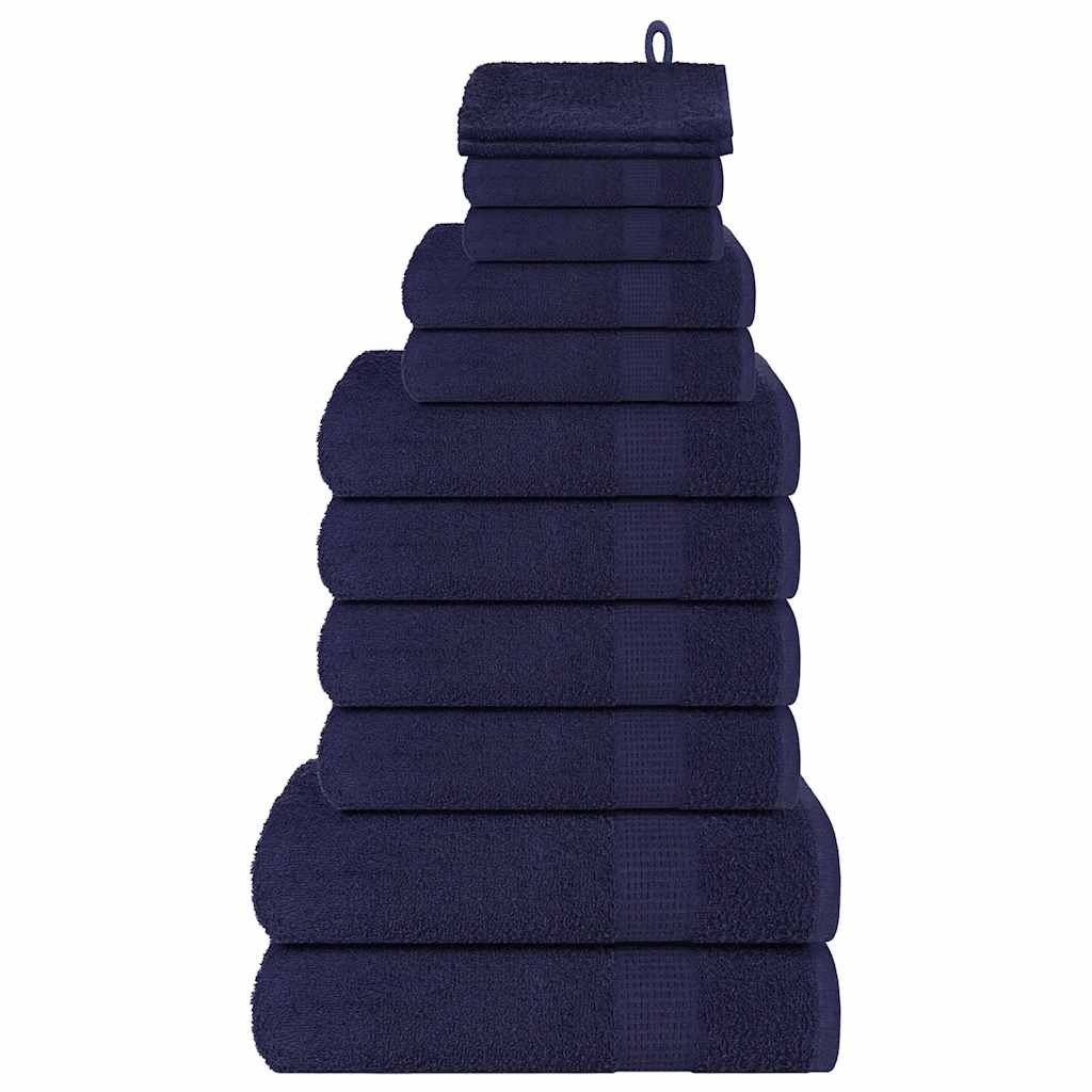 vidaXL 12-tlg. Handtuch-Set FROGN Marineblau 360 g/m²