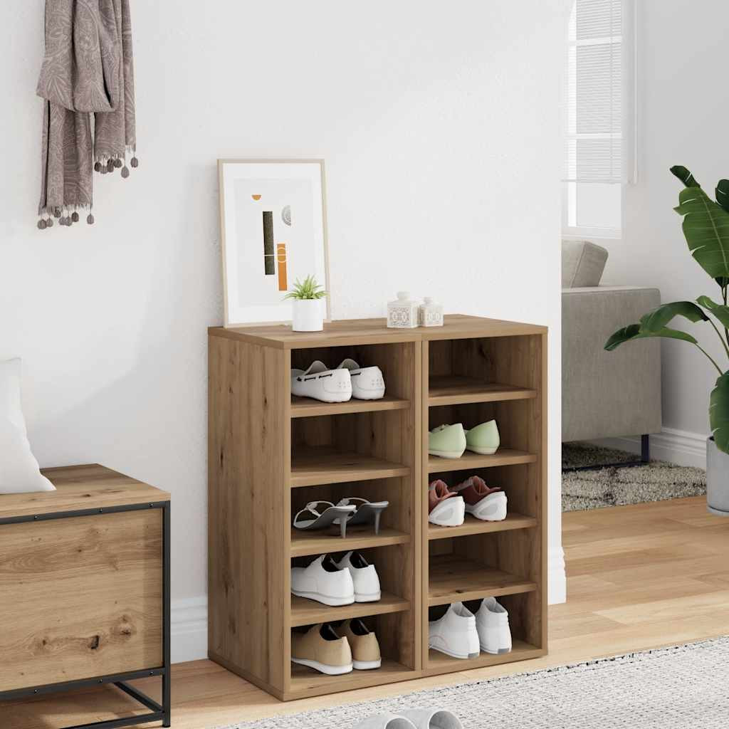 vidaXL Schuhschränke 2 Stk. Artisan-Eiche 32x35x70 cm Holzwerkstoff