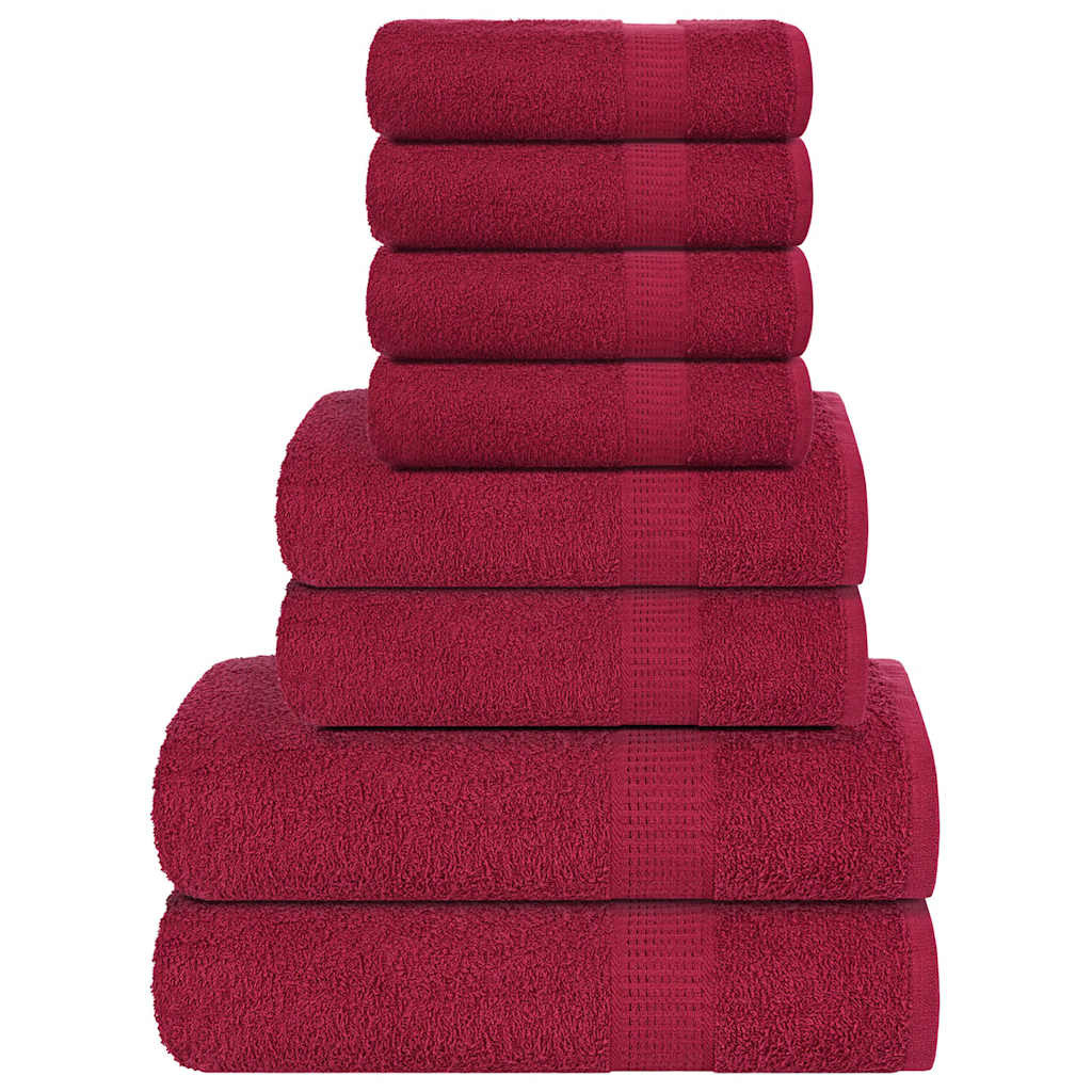 vidaXL 8-tlg. Handtuch-Set FROGN Bordeaux 360 g/m²