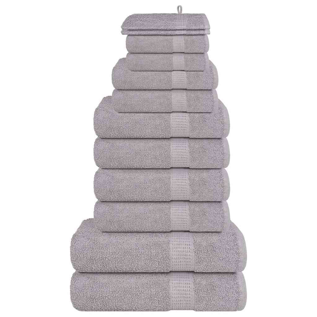 vidaXL 12-tlg. Handtuch-Set FROGN Grau 360 g/m²