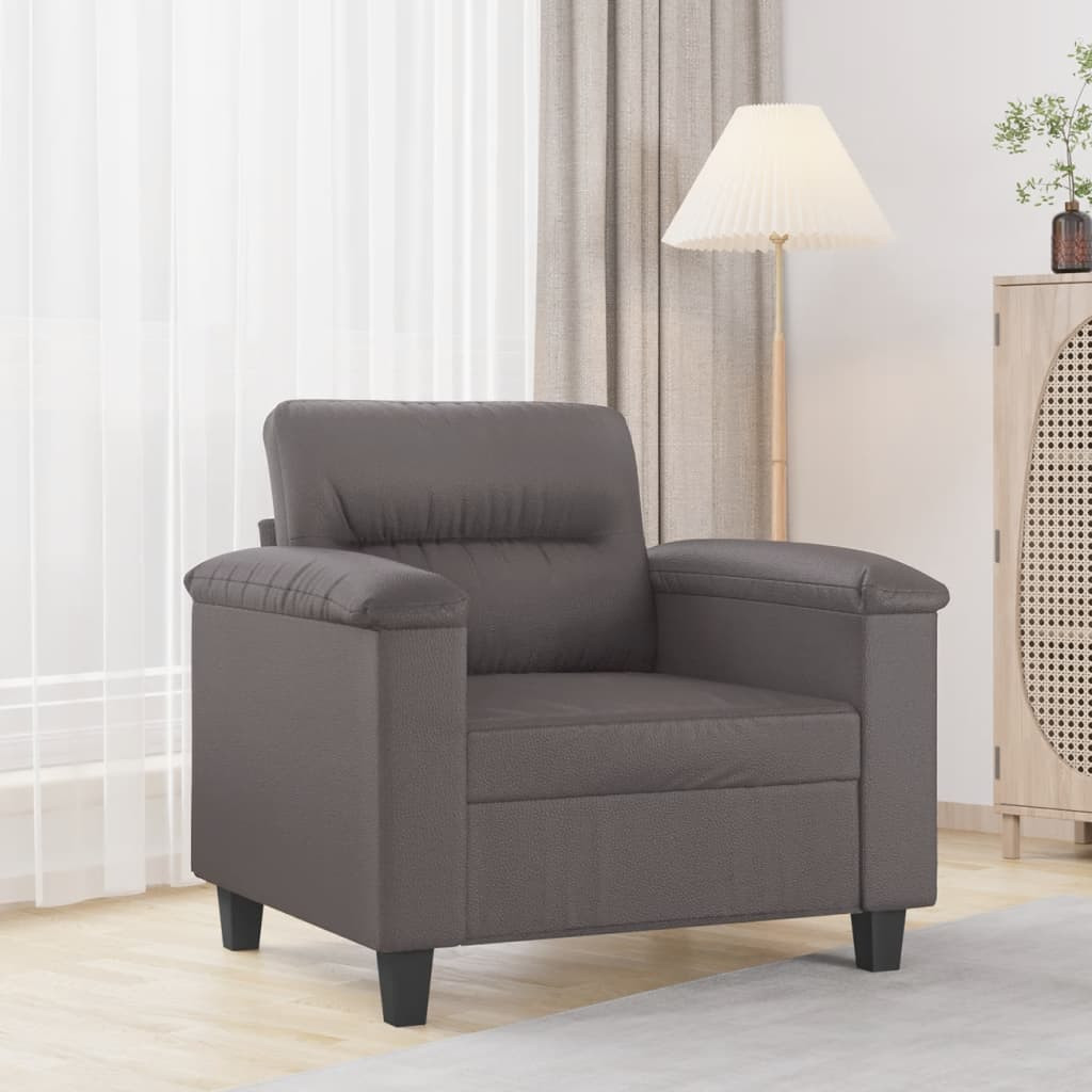 vidaXL Sessel Grau 60 cm Kunstleder