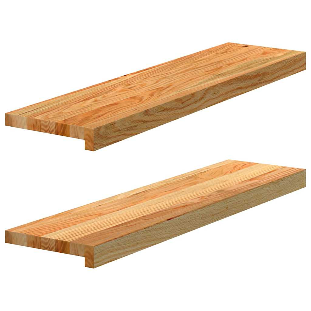 vidaXL Fensterbänke 2 Stk. Hellbraun 80x20x2 cm Massivholz Eiche