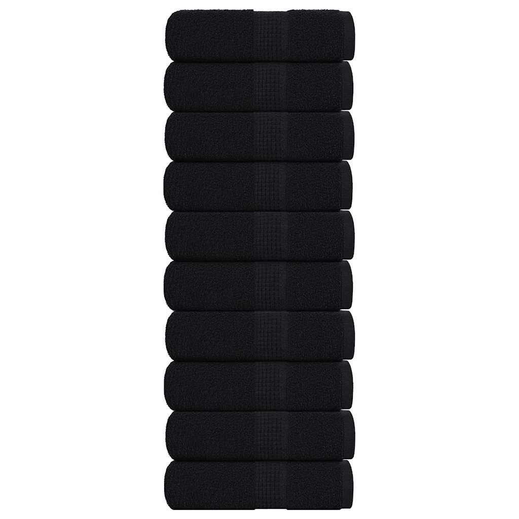 vidaXL Waschtücher FROGN 10 Stk. Schwarz 30x30 cm 360 g/m²