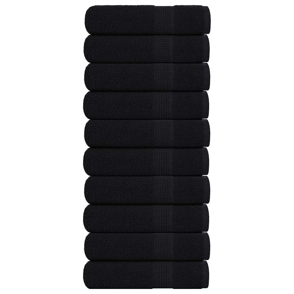vidaXL Handtücher FROGN 10 Stk. Schwarz 50x100 cm 360 g/m²