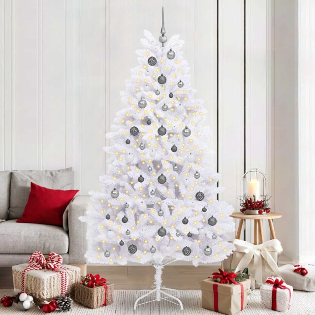 vidaXL Künstlicher Weihnachtsbaum Weiß 106 x 106 x 210 cm
