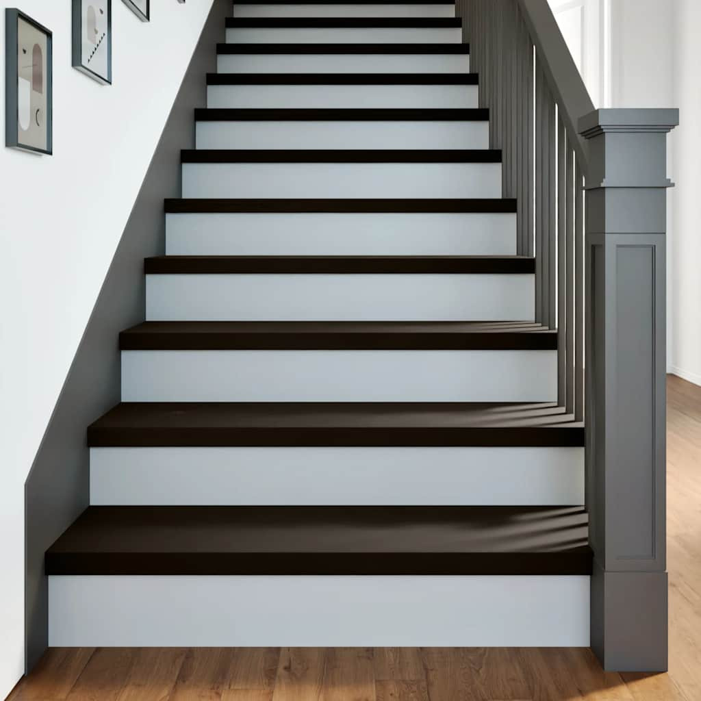 vidaXL Treppenstufen 2 Stk. Braun-Schwarz 90x30x2 cm Massivholz Eiche