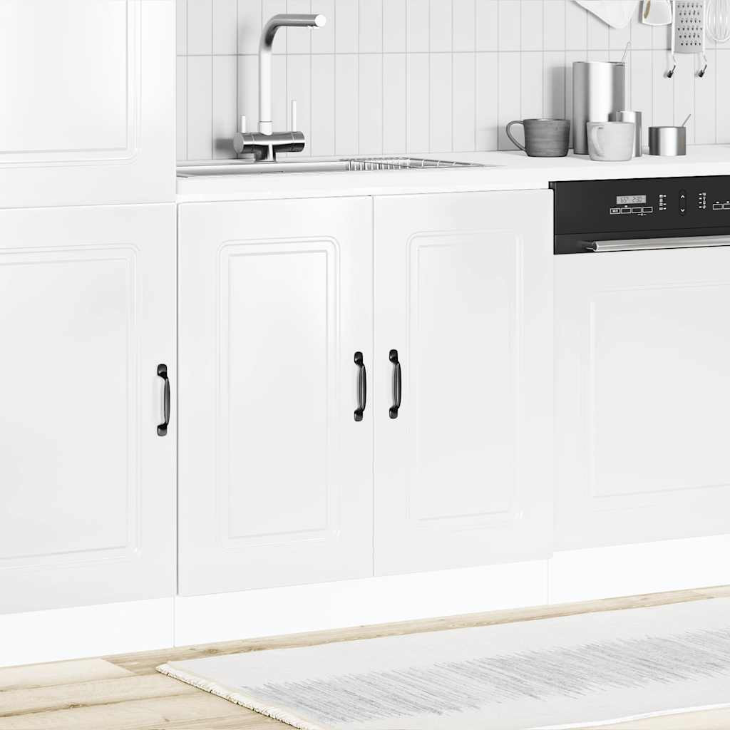 vidaXL Spülenunterschrank Kalmar Hochglanz-Weiß 80x46x81,5 cm