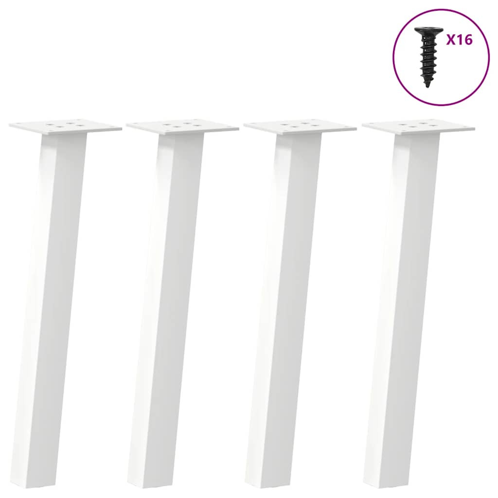 vidaXL Couchtischbeine 4 Stk. Weiß 42 cm Stahl