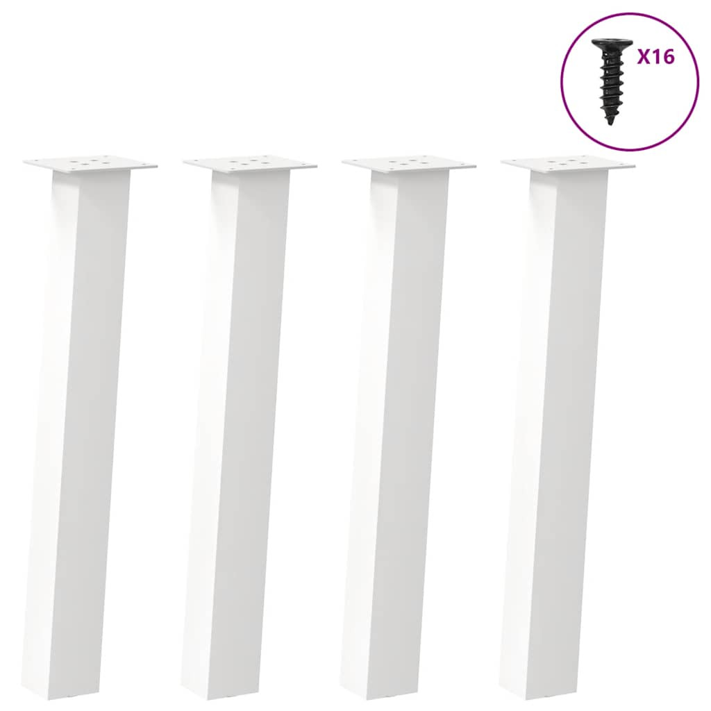 vidaXL Konsolentischbeine 4 Stk. Weiß 72 cm Stahl