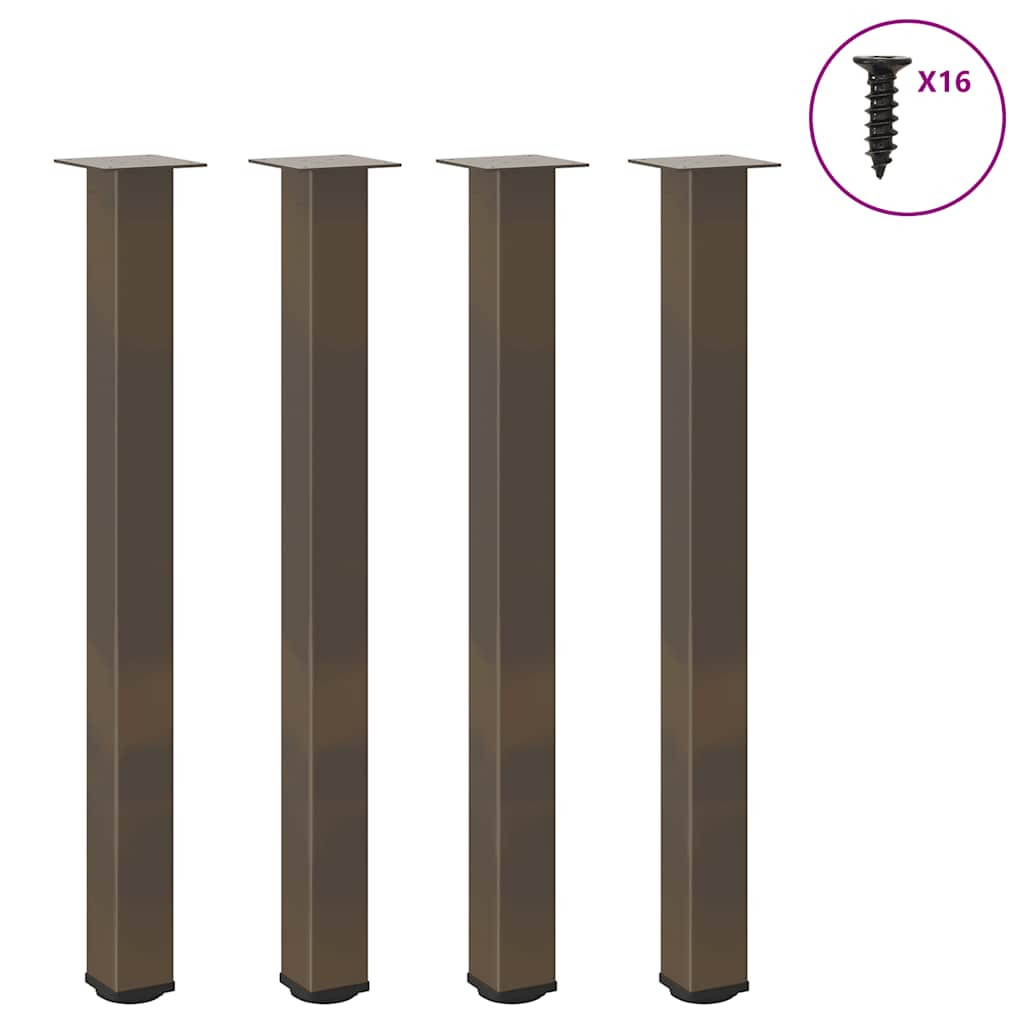 vidaXL Bartischbeine 4 Stk. Naturstahl 90-92 cm Stahl