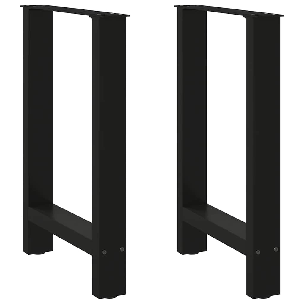 vidaXL Esstischbeine Schwarz 2 Stk. 50x(72-73) cm Stahl