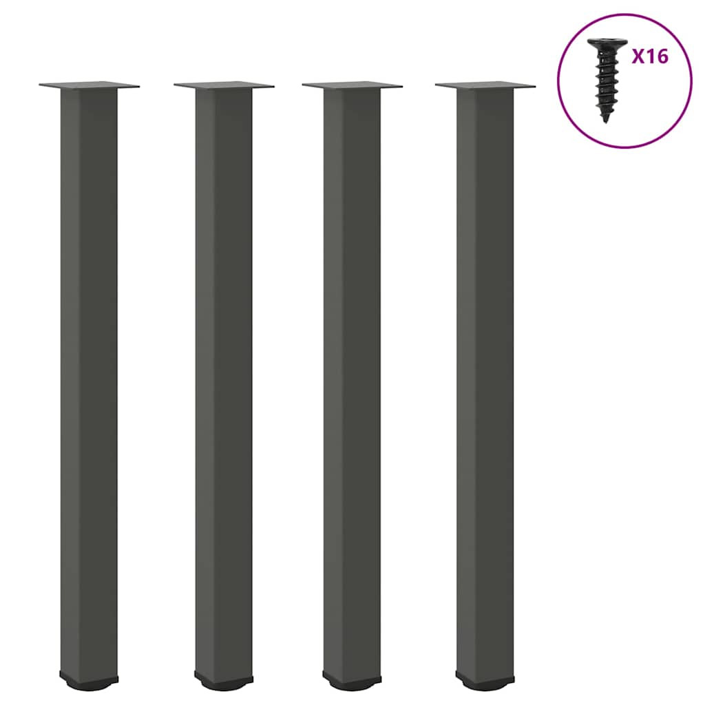 vidaXL Bartischbeine 4 Stk. Anthrazit 110-112 cm Stahl