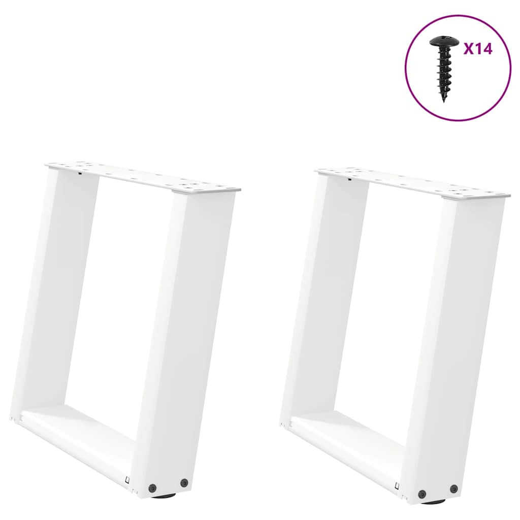 vidaXL Couchtischbeine U-Form 2 Stk. Weiß 50x(42-43) cm Stahl