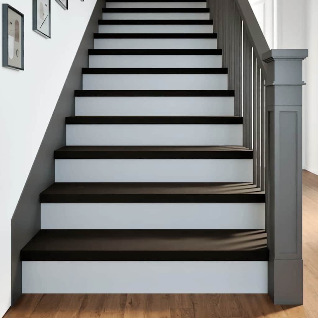 vidaXL Treppenstufen 16 Stk. Braun-Schwarz 100x25x2 cm Massivholz Eiche