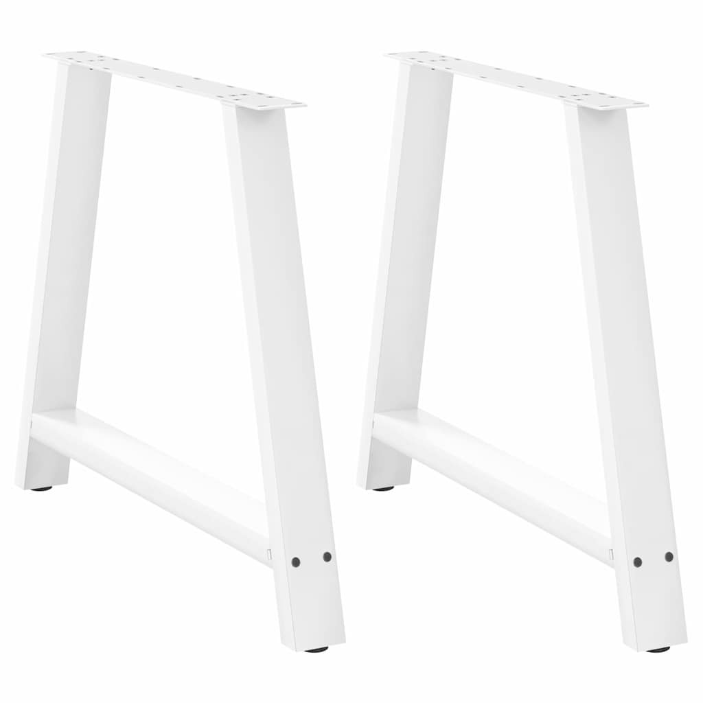 vidaXL Esstischbeine A-Form 2 Stk. Weiß 90x(72-73) cm Stahl