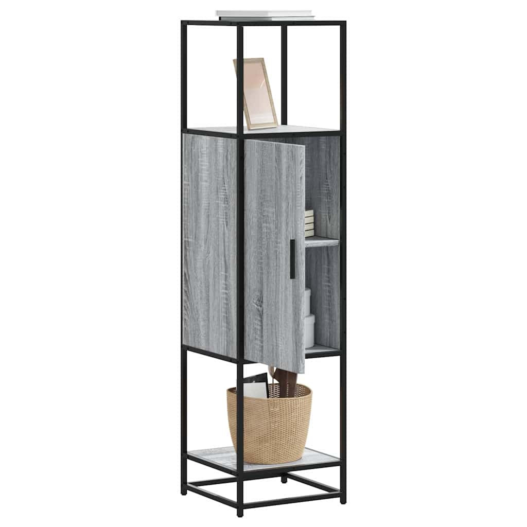 vidaXL Highboard Grau Sonoma 35,5x35x139 cm Holzwerkstoff und Metall