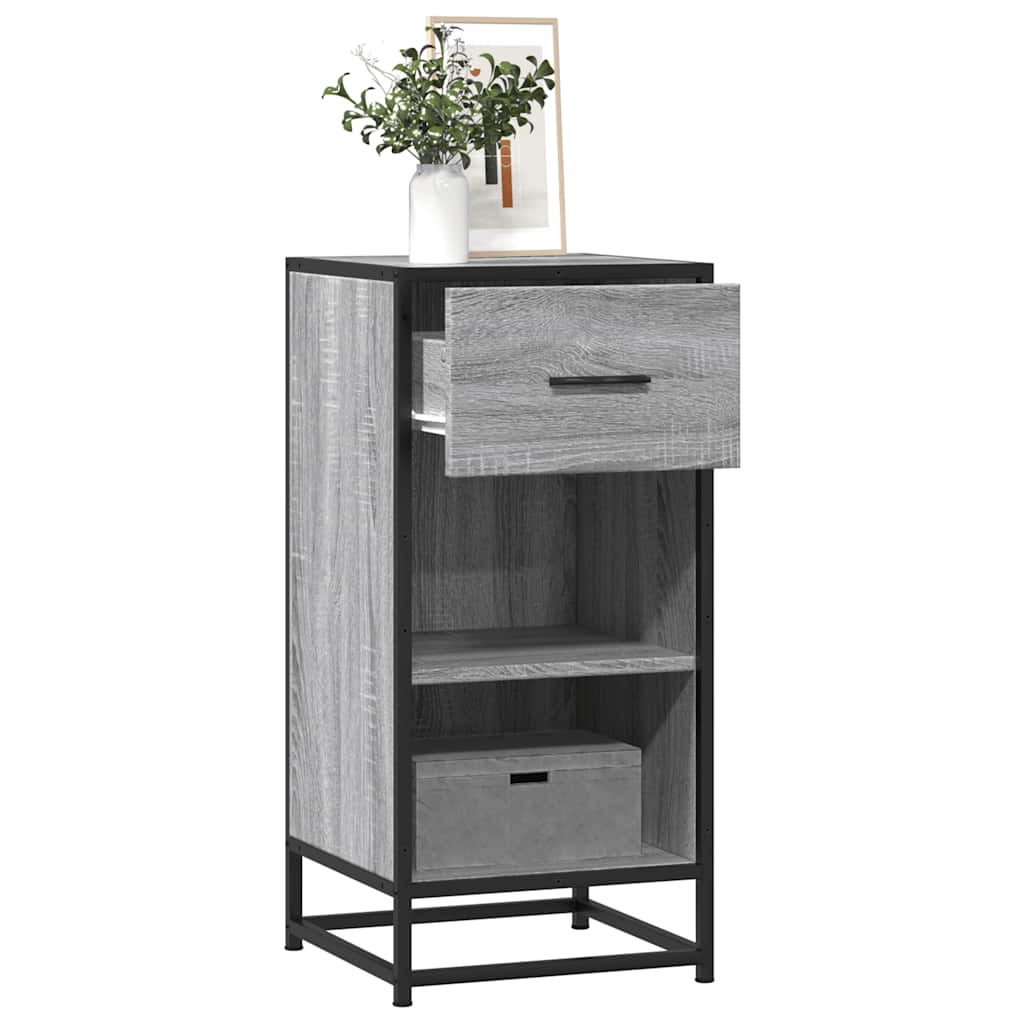 vidaXL Sideboard Grau Sonoma 35,5x35x76 cm Holzwerkstoff und Metall